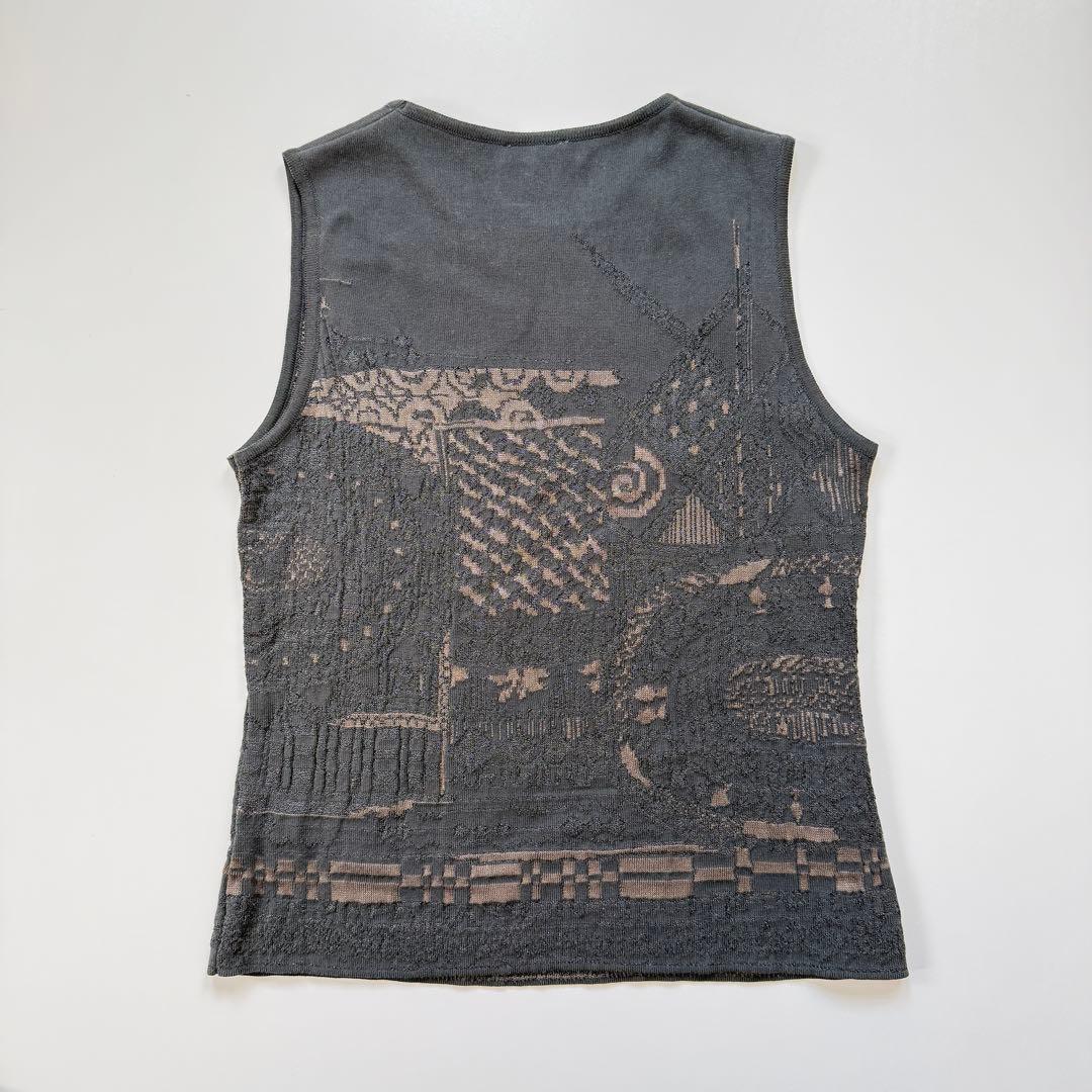 DRIES VAN NOTEN ジャガード 抽象柄 タンクトップ ベルギー製