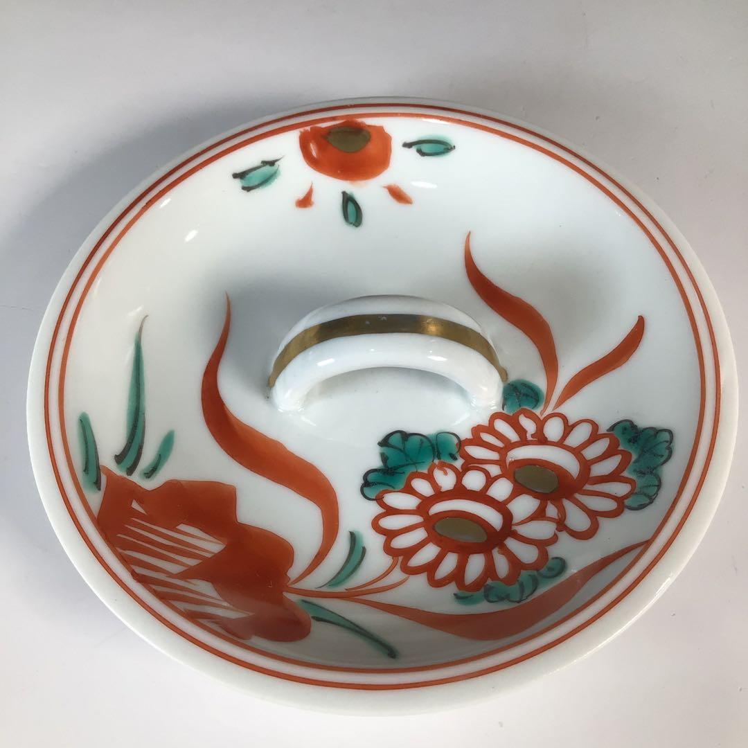 N633 水指 『橋本龍岳造』『赤絵花鳥図』『細水指』 共箱 茶道具