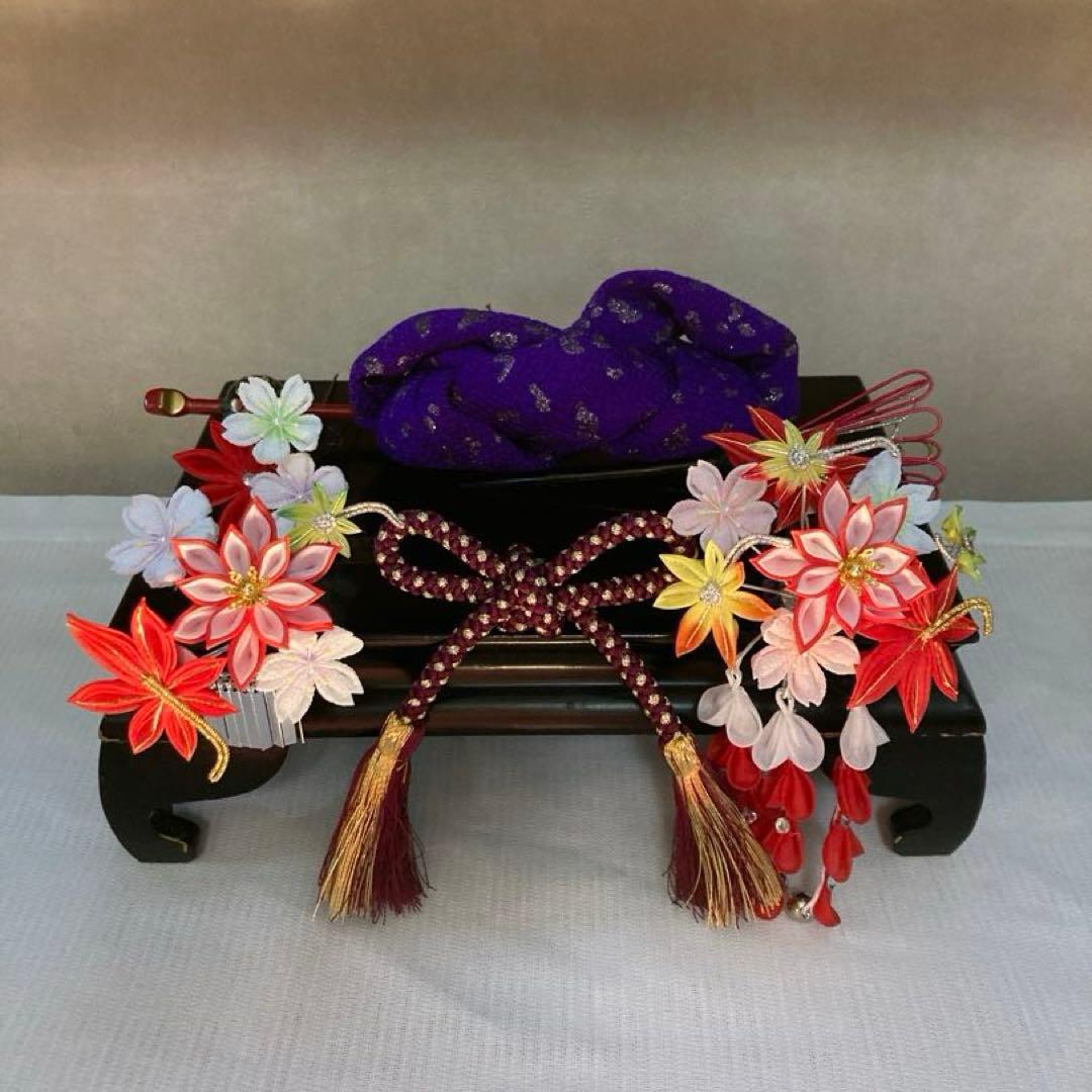 専用　紅葉と桜　ぱっちん　花簪　ビラ簪　玉簪　Uピン 後挿し　④鹿の子①ちんころ