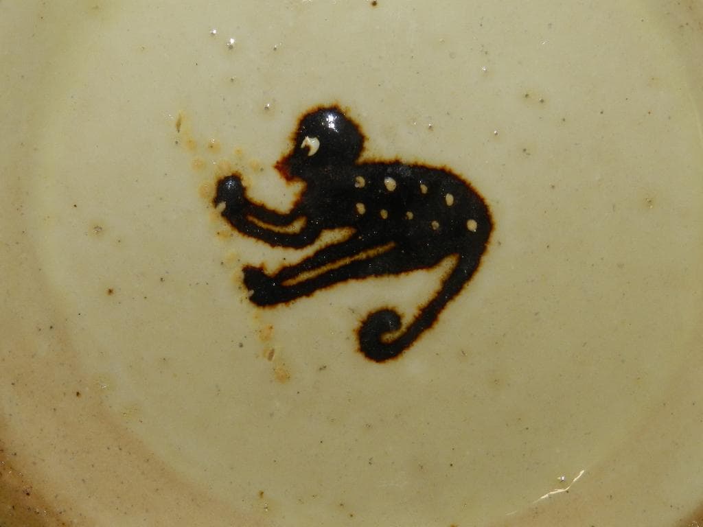 K91 人気作家 舩木研兒 陶板『 猿 』民藝 額装 壁掛 真作保証