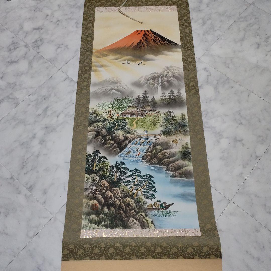 富士山 日本画 掛軸　40年位前ふじもとあおい 富士山 日本画 掛軸 40年位前ふじもとあおい KYOTARO | information