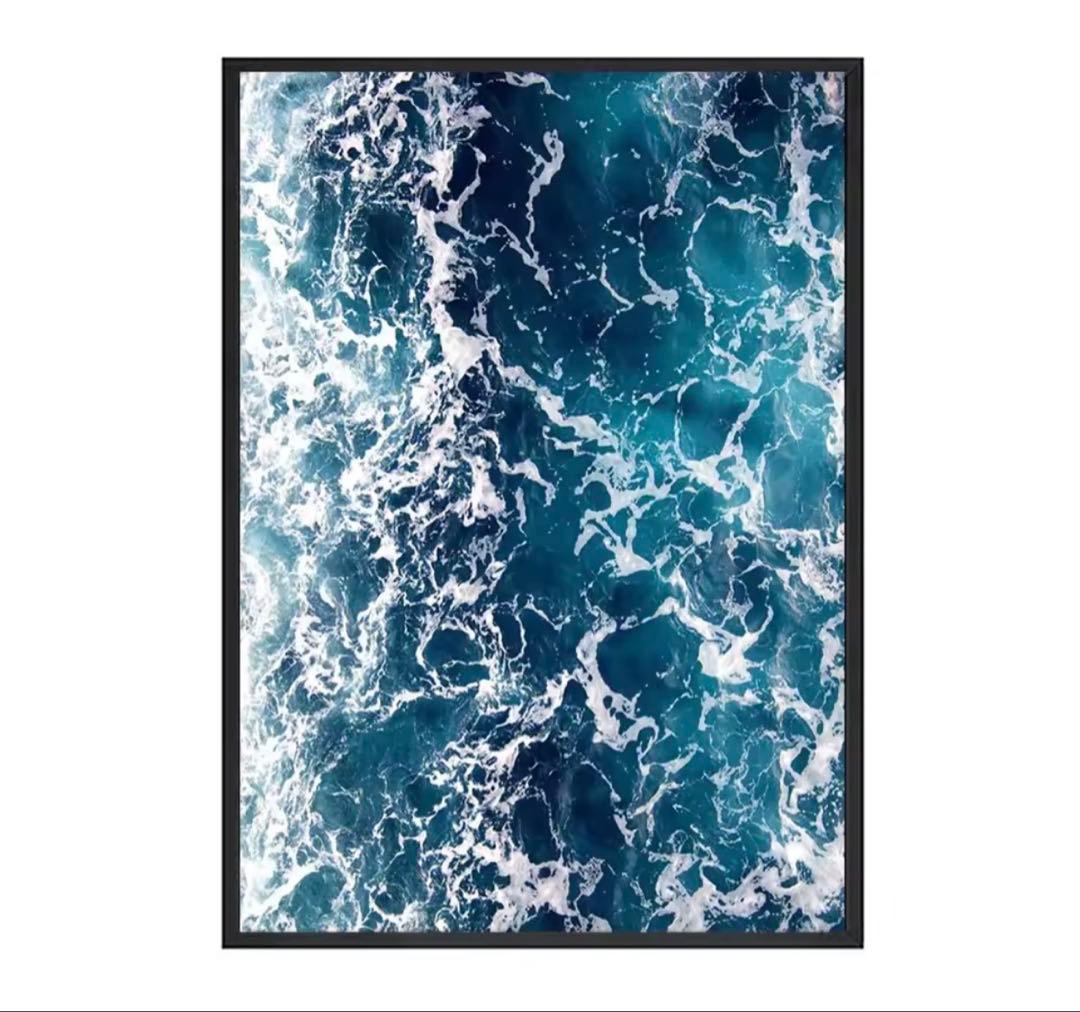 新品未使用 海の波の抽象画 フレームなし プリント50✖️70 - メルカリ