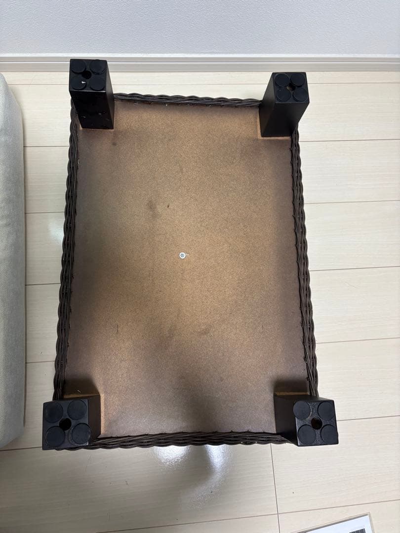 a.flat シン・ソファ　オットマン オフホワイト（替カバー付：ブルー）