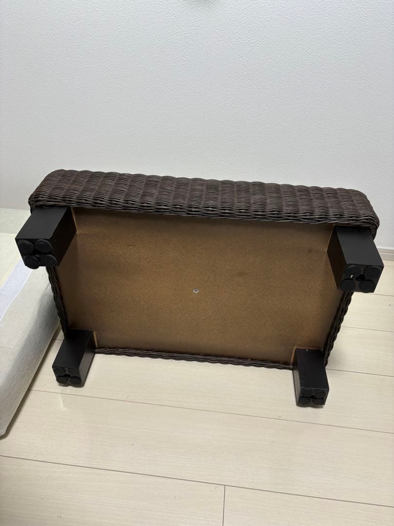 a.flat シン・ソファ　オットマン オフホワイト（替カバー付：ブルー）