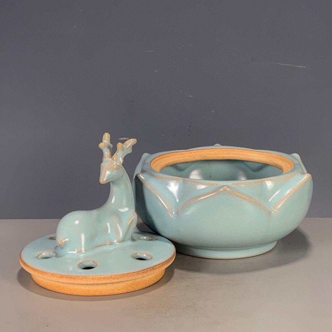 中国 汝窯 青磁 香炉 陶器 陶芸 香道具 仏具 官窯 青釉