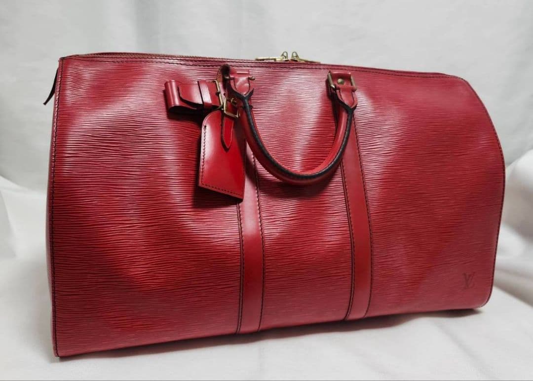 Louis Vuitton エピレザー ボストンバッグ レッド＊カギ無し