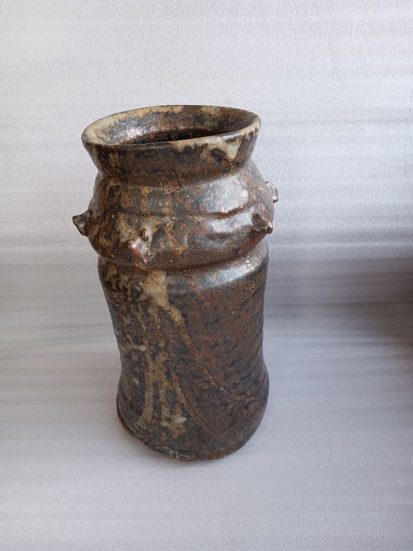 灰釉　花活　越前　西浦武　脇谷窯