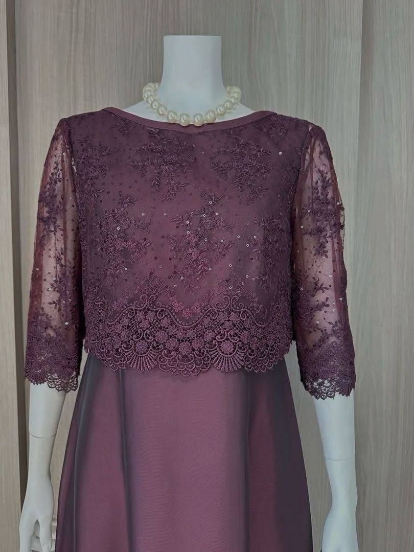 未使用 東京ソワール MARIKO KOHGA バーガンディードレス