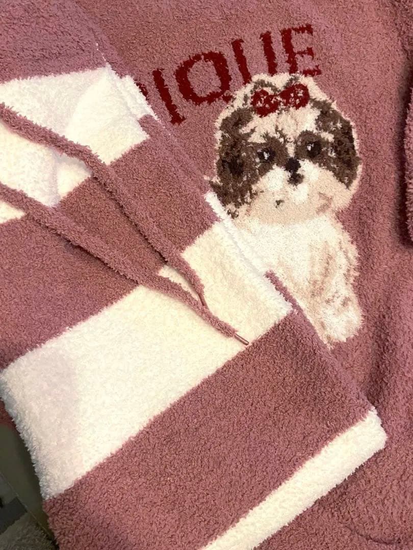 新品！ジェラピケお好きな方に！シーズーのプルオーバーふわもこ上下セットピンク