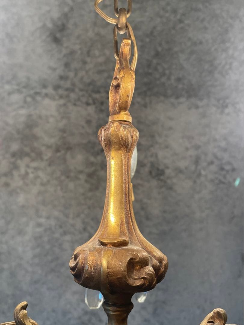 5-3.フランス アンティーク シャンデリア 5灯 キャンドル 吊り下げ