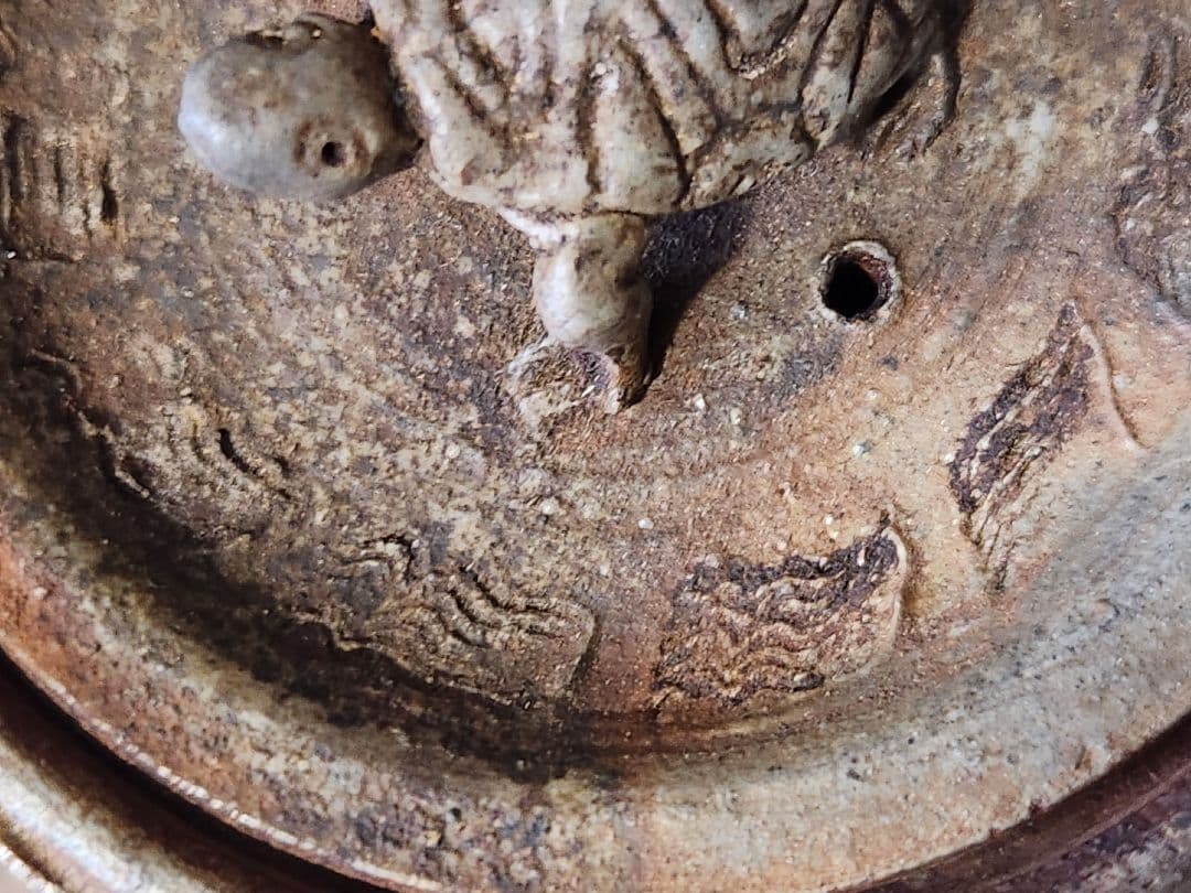 由*麻様 備前焼　宝瓶　蓋摘 及び 湯冷まし縁 亀 茶器　揃