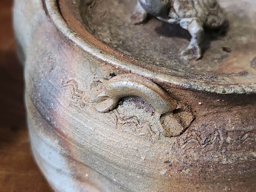 由*麻様 備前焼　宝瓶　蓋摘 及び 湯冷まし縁 亀 茶器　揃