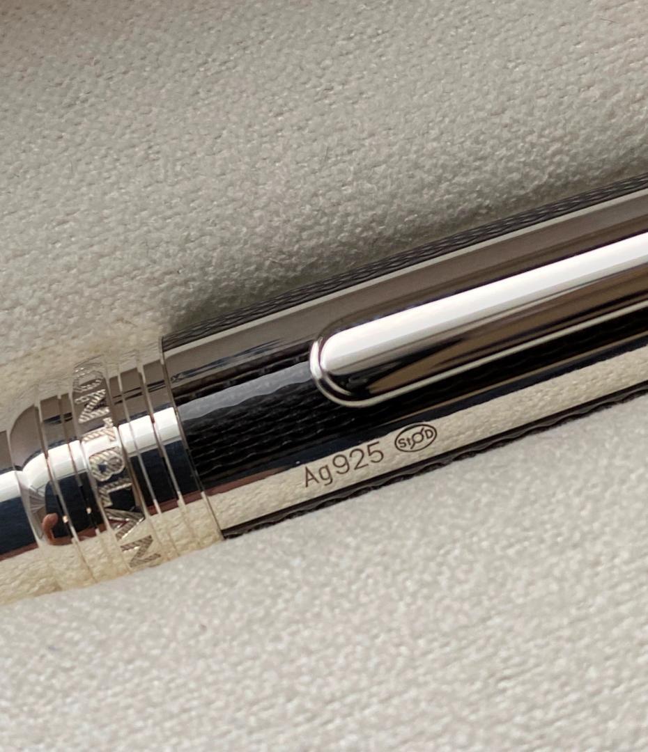 超美品 モンブラン キャップ式 ソリティアシルバーファイバー925ローラーボール