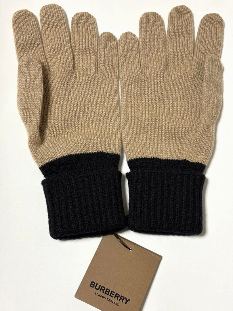 新品《 BURBERRY バーバリー 》カシミア グローブ M/L ベージュ