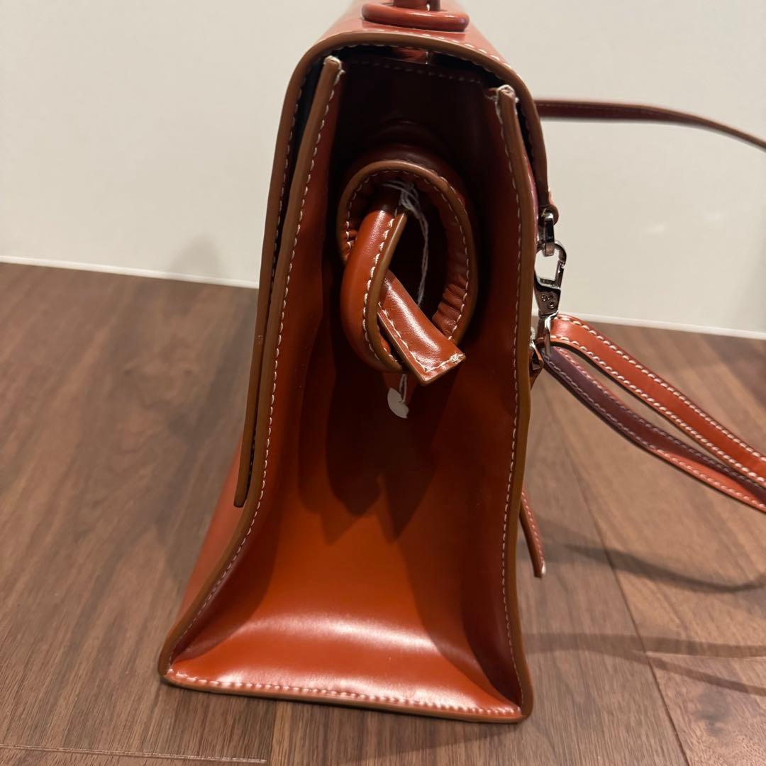 未使用VASIC Bee ハンドバックブラウン2wayショルダー付きブラウン