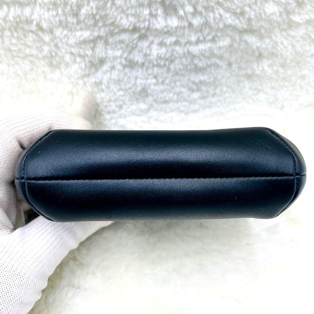 美品 希少 コーチ キスロック がま口 ケース ブラック レザー ゴールド