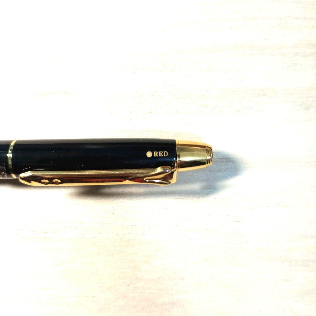 美品 バーバリー 多機能 赤黒ボールペン シャーペン ブラック×ゴールド