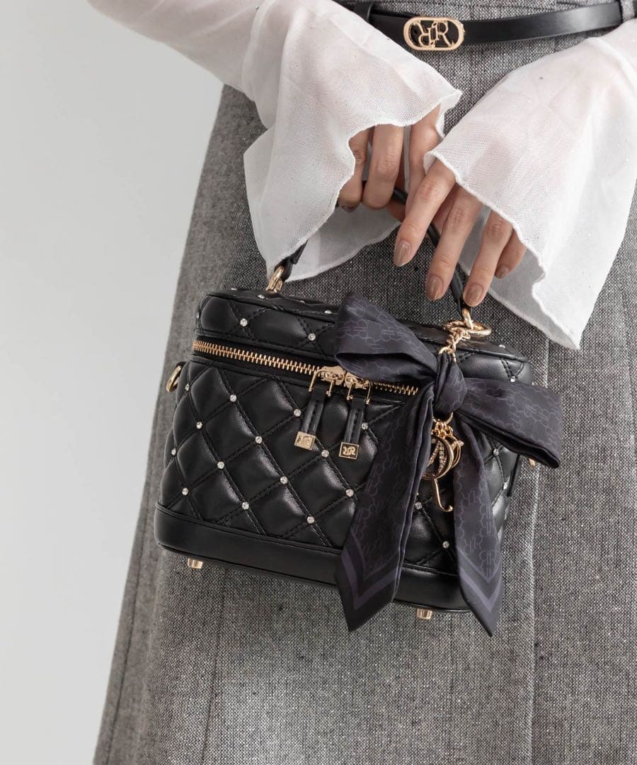 2WAY リボンチャームキルティングバニティバッグ　RANDA