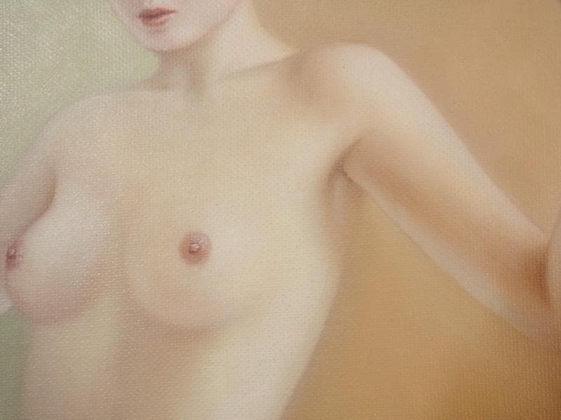 【新春売り】人物　裸婦像　油絵　高塚省吾　ハバネラ　F８　額付き　手描き　肉筆