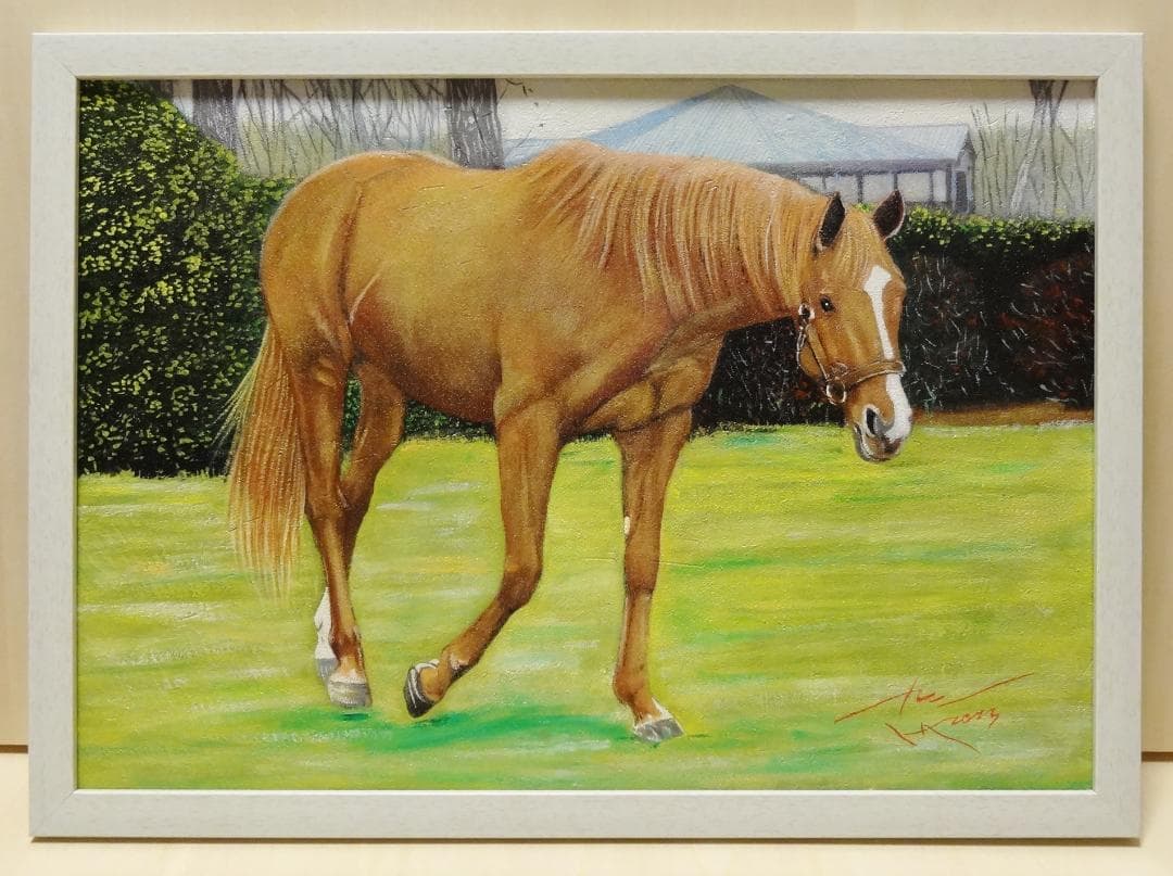 上鈴木正一 油彩画 A3『オルフェーヴル号-34』プロコルハルム