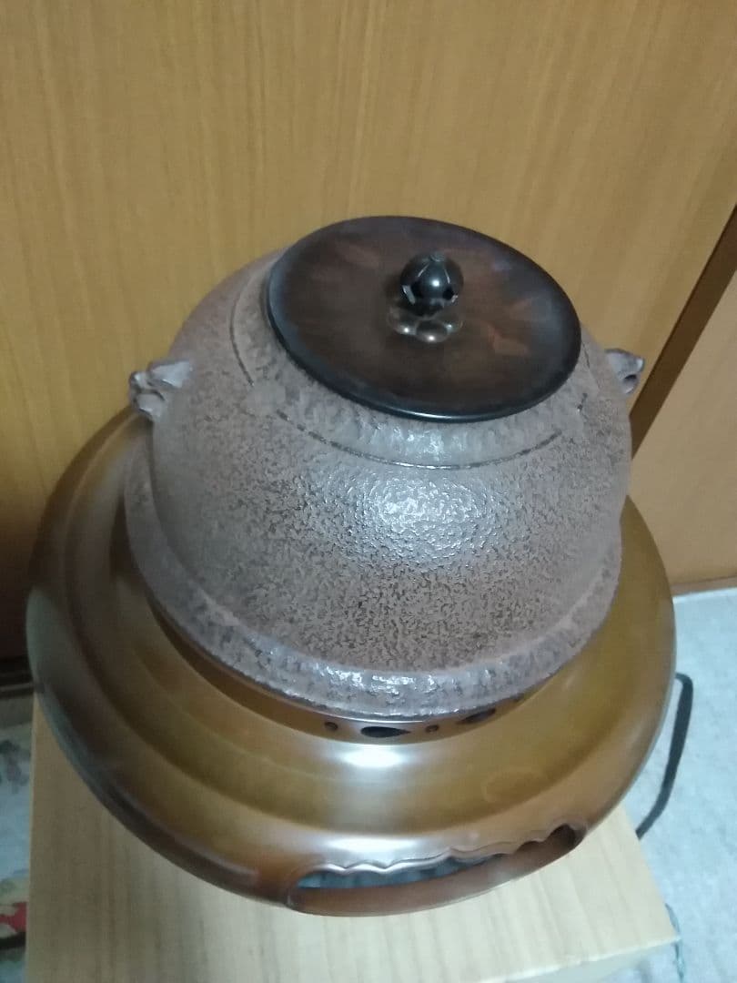 風炉釜付き 電炭付 金森彦兵衛 風炉 真形釜添 共箱有 M109946000
