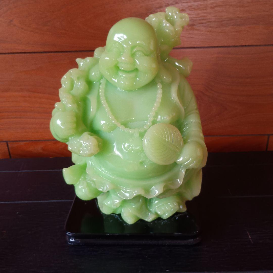七福神 布袋様 翡翠 置物 インテリア アンティーク 古美術