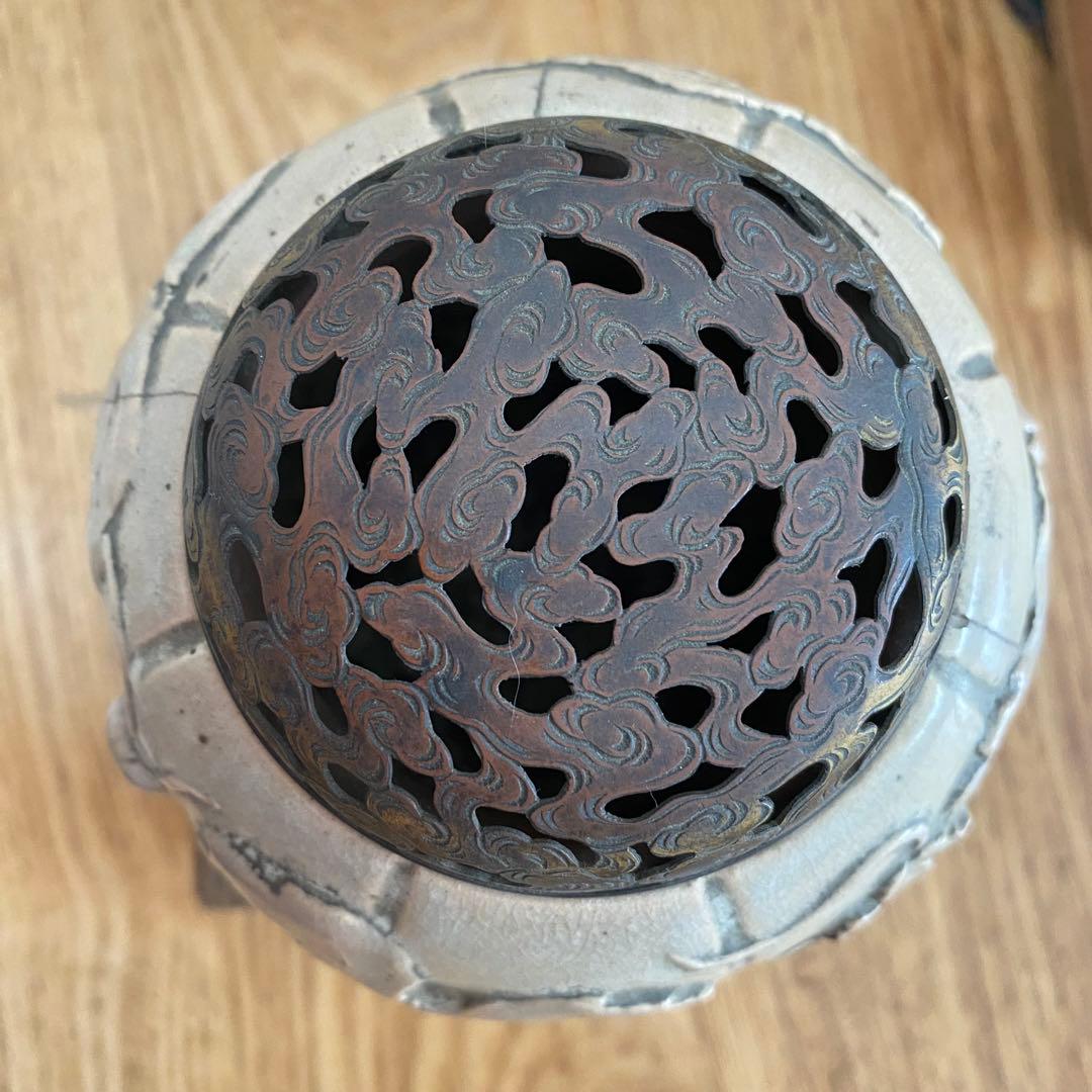 萩焼 十代 三輪休雪 ？ 休和 萩焼浮彫香炉 浮彫香炉 香