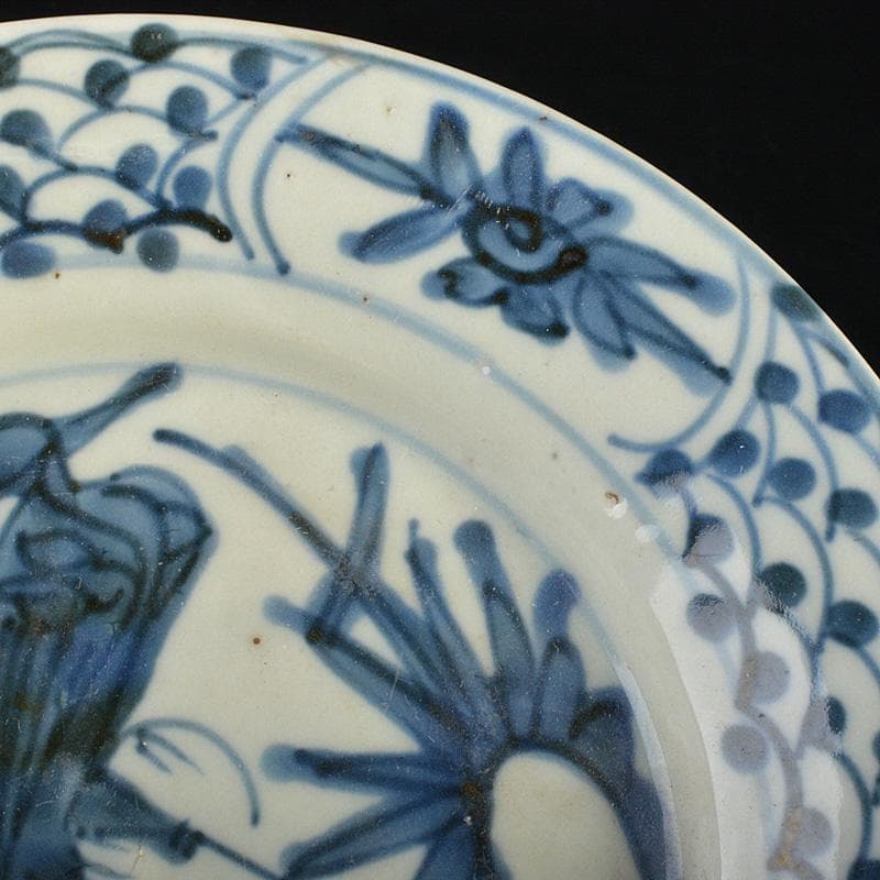 中国 南京染付 人物花文 小皿 V R7488 - メルカリ