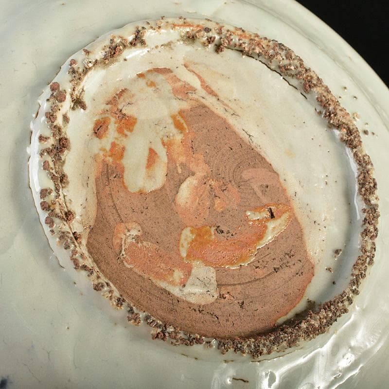 中国 南京染付 人物花文 小皿 V R7488