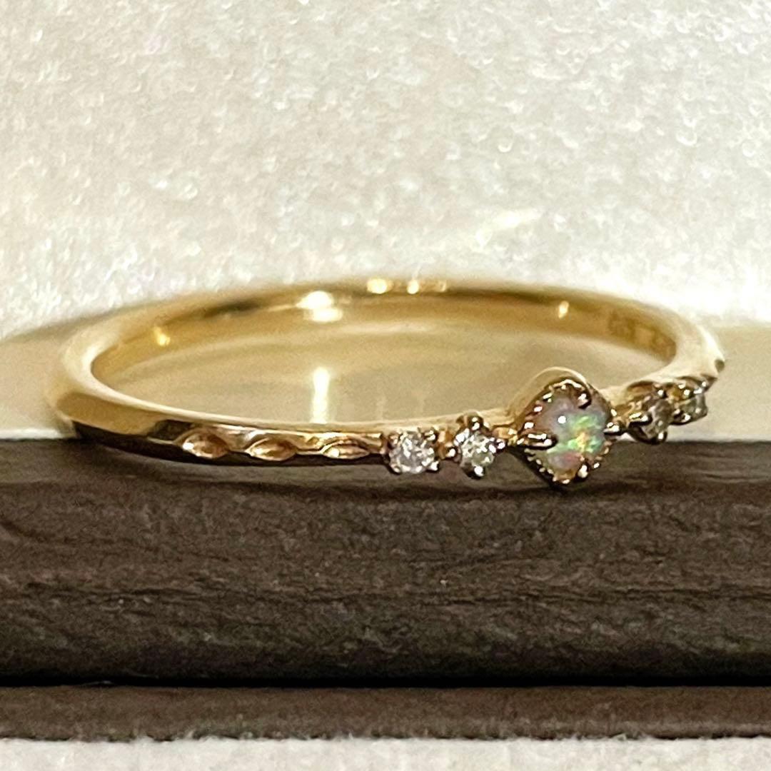 nojess K10 ダイヤモンド & オパール リング
