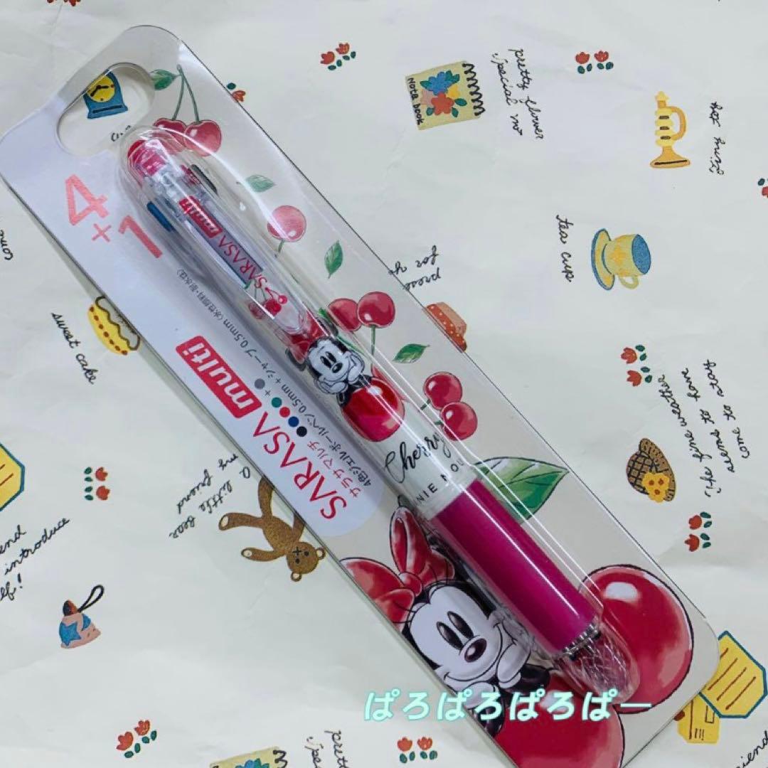 ディズニーストア ボールペン サラサ マルチ4＋1 ミニー チェリー