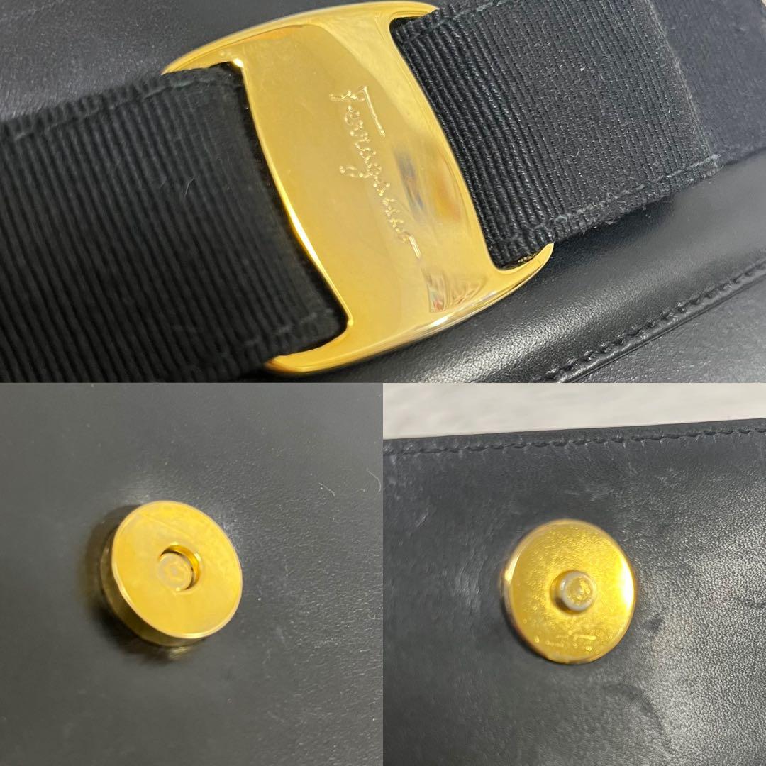 サルヴァトーレフェラガモ ハンドバッグ 2way ブラック ヴァラリボン