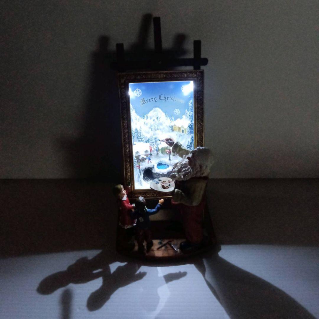 クリスマス インテリア サンタクロース 絵描きサンタ オルゴール ライト 飾り