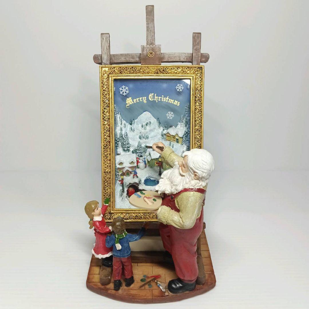 クリスマス インテリア サンタクロース 絵描きサンタ オルゴール ライト 飾り