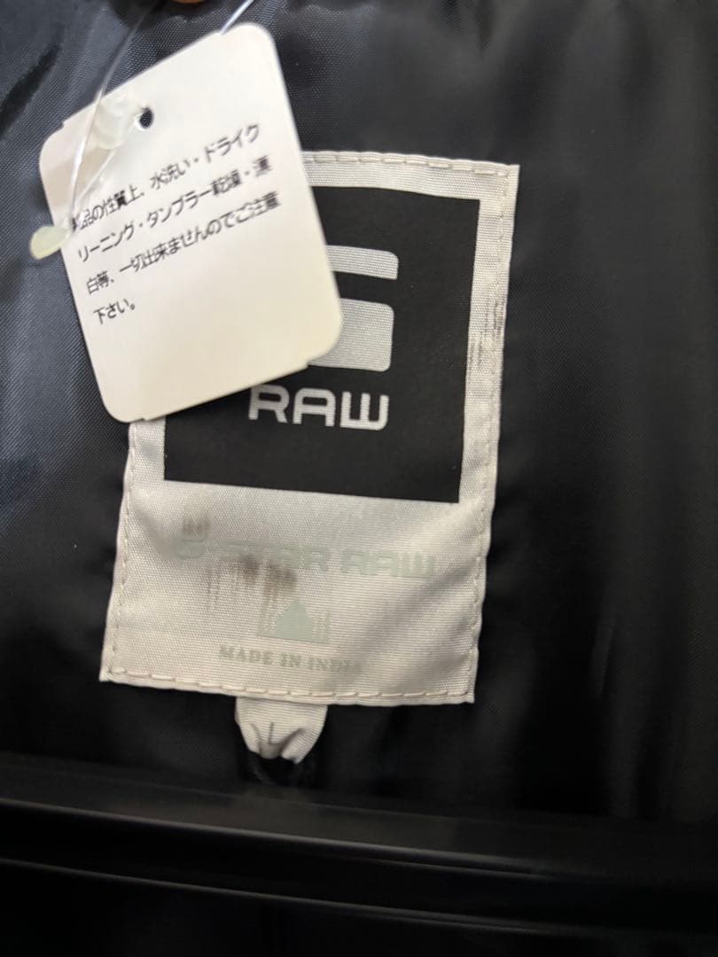 未使用】ジースターロゥ レザーボンバージャケット 牛革 リブ 金ボタン 黒