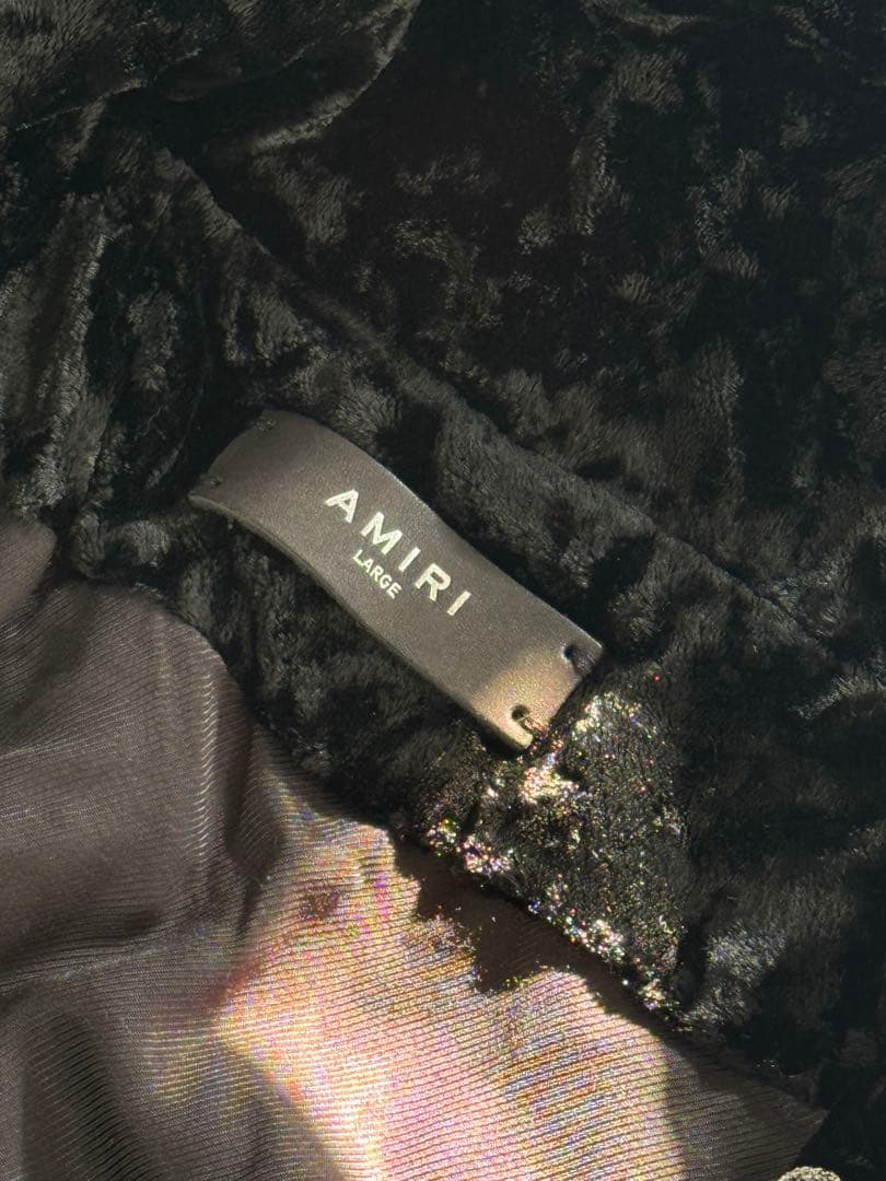 AMIRI クラッシュベロア トラックジャケット　ブラック　L
