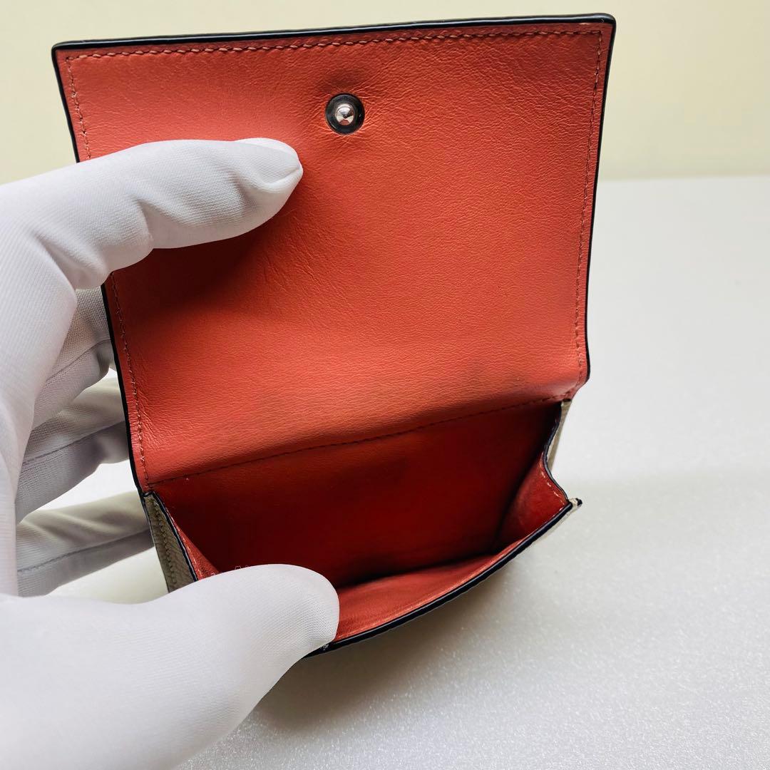 LOEWE ロエベ 三つ折り財布 コンパクトジップウォレット バイカラー