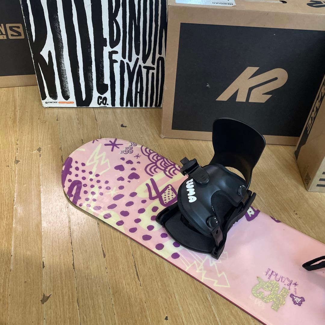 K2×ZUMA キッズスノーボードセット 未使用バイン付3点セット 100