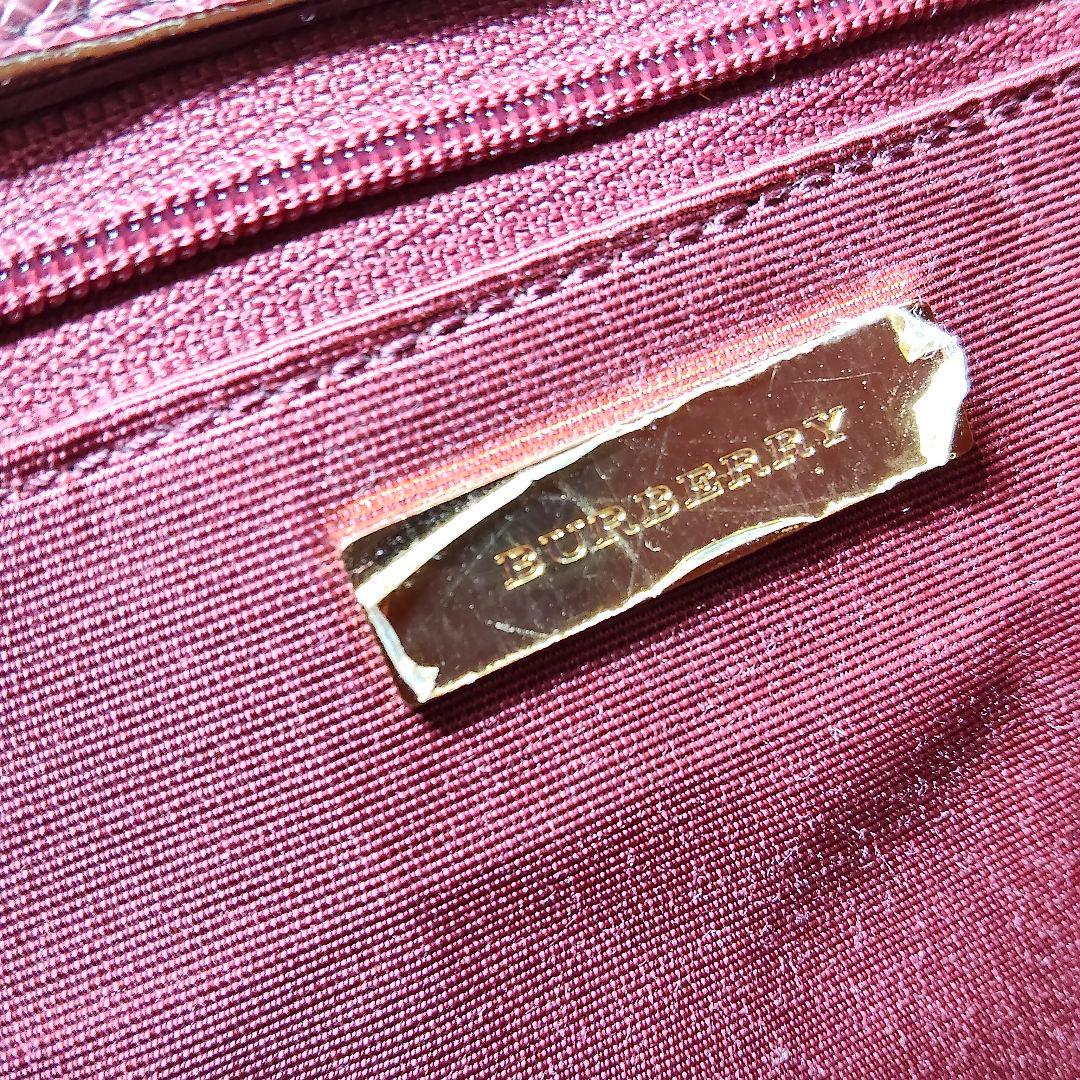 高級 バーバリー サフィアーノレザー ノバチェック ハンドバック