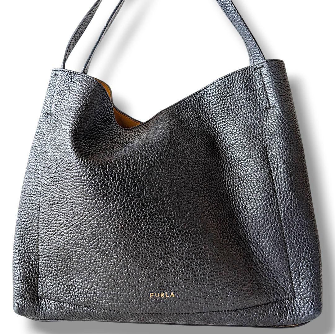 FURLA　フルラ　ハンドバッグ　肩掛け　レザー　本革　ブラック　プリムラ