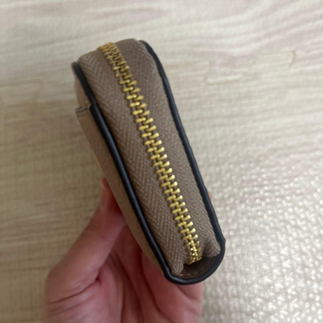 COACHコーチ カードケース 新作 キーケースぺブル レザー ベージュ