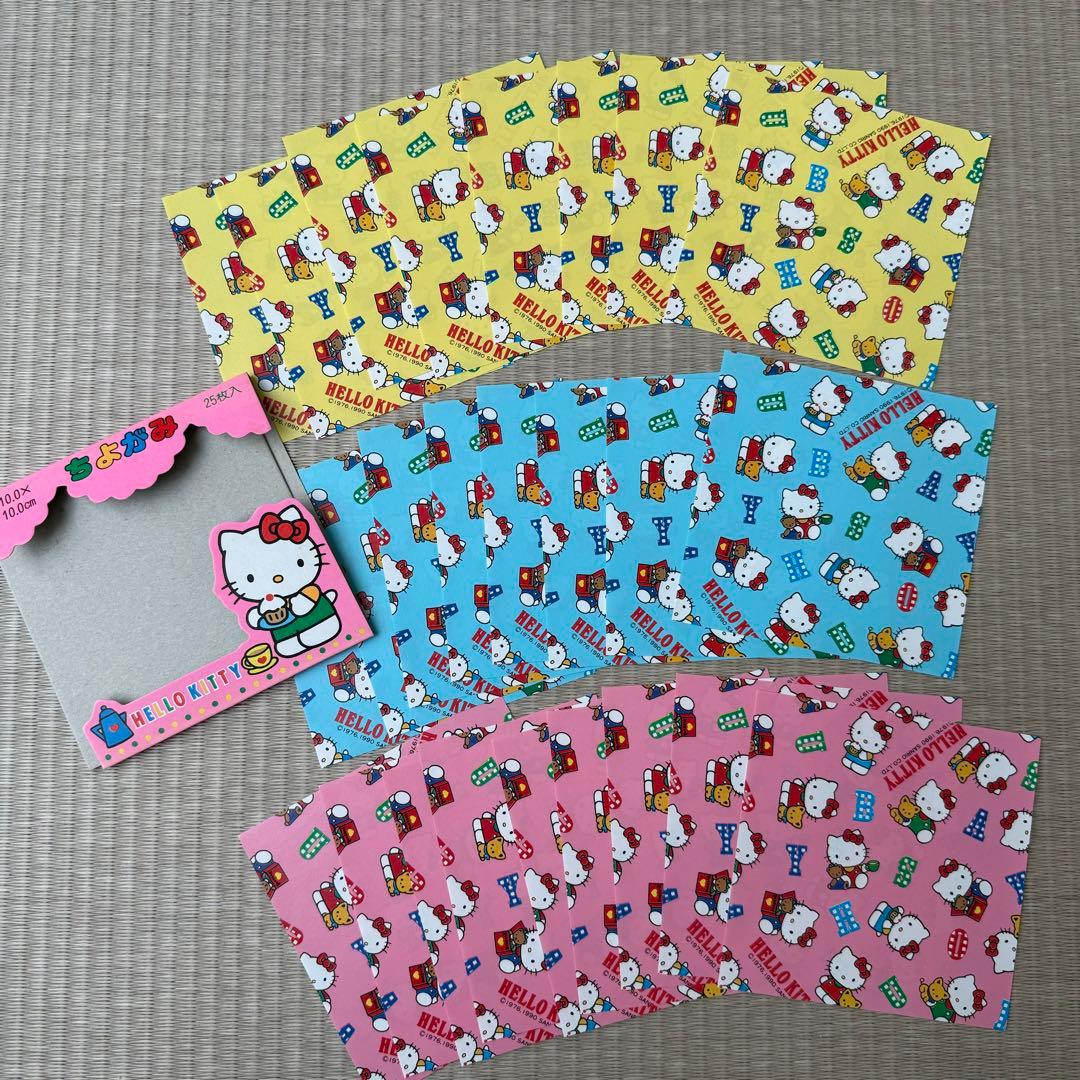 ハローキティ ちよがみ 1990 レトロサンリオ旧ロゴ日本製 おりがみ 未