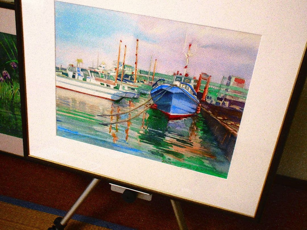 港の風景 水彩画 2022年作