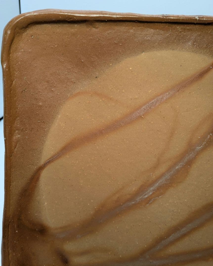 伊勢崎紳 備前焼 角皿 共箱共布栞 食器 緋襷 中皿 盛り皿