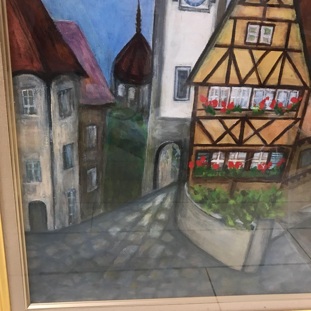 油絵　油彩　直筆　ローテンブルク　ドイツ　ペンティング　タペストリ　絵画