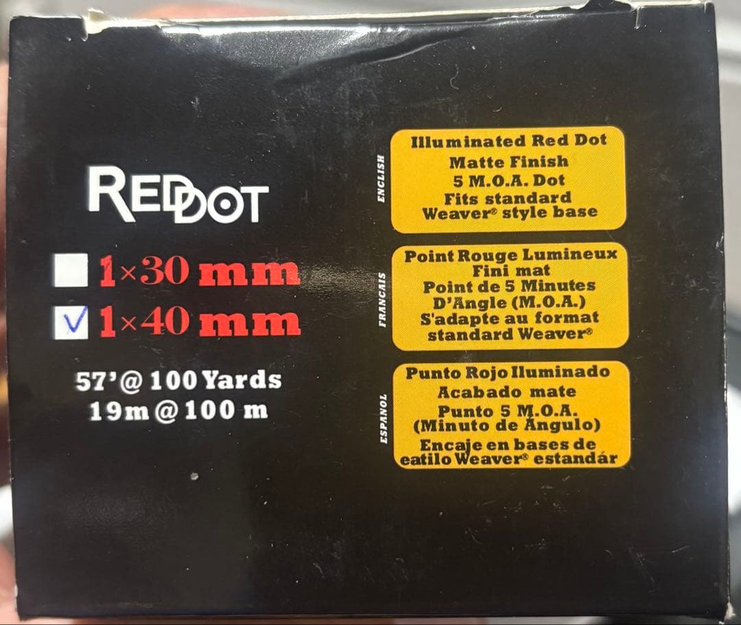 TASCO レッド グリーン ドットサイト 1x30mm チューブ型 20mm