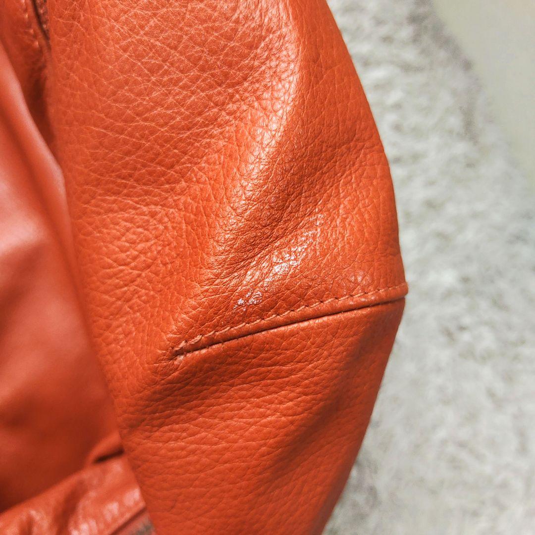 オレンジ】dsquared2レザージャケット本革牛ディースクエアード