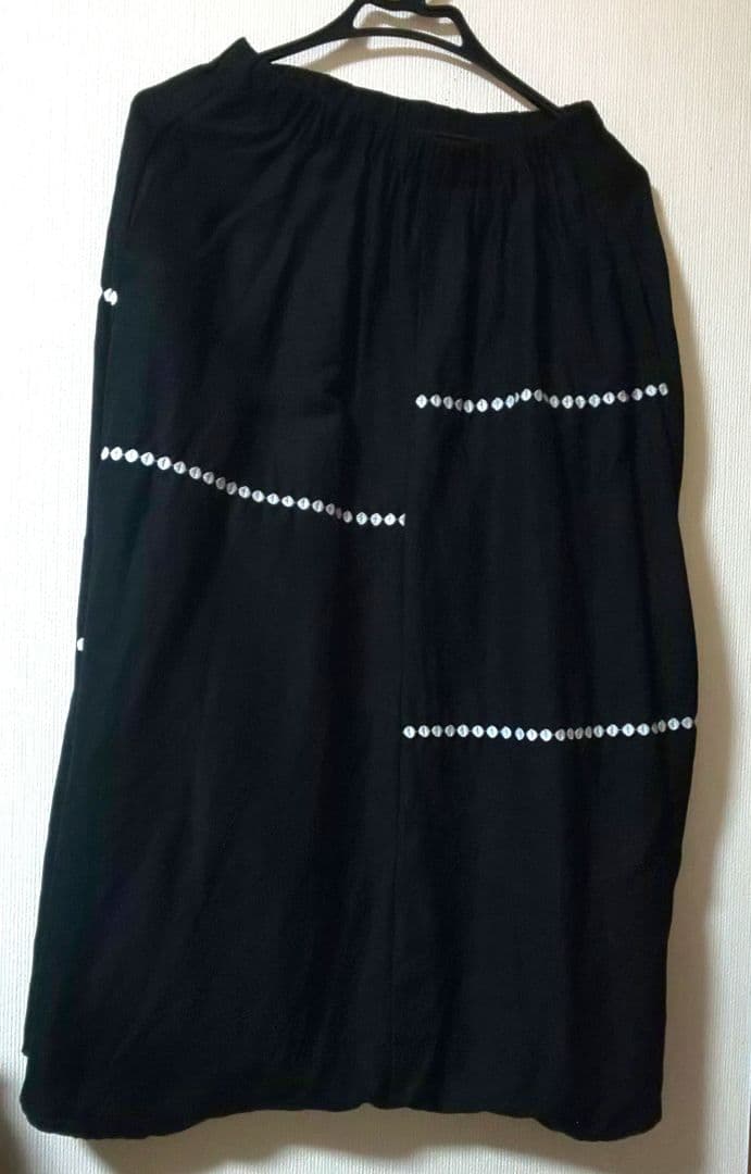 nop de nod リネンレーヨンライン刺繍サルエルバルーンパンツ