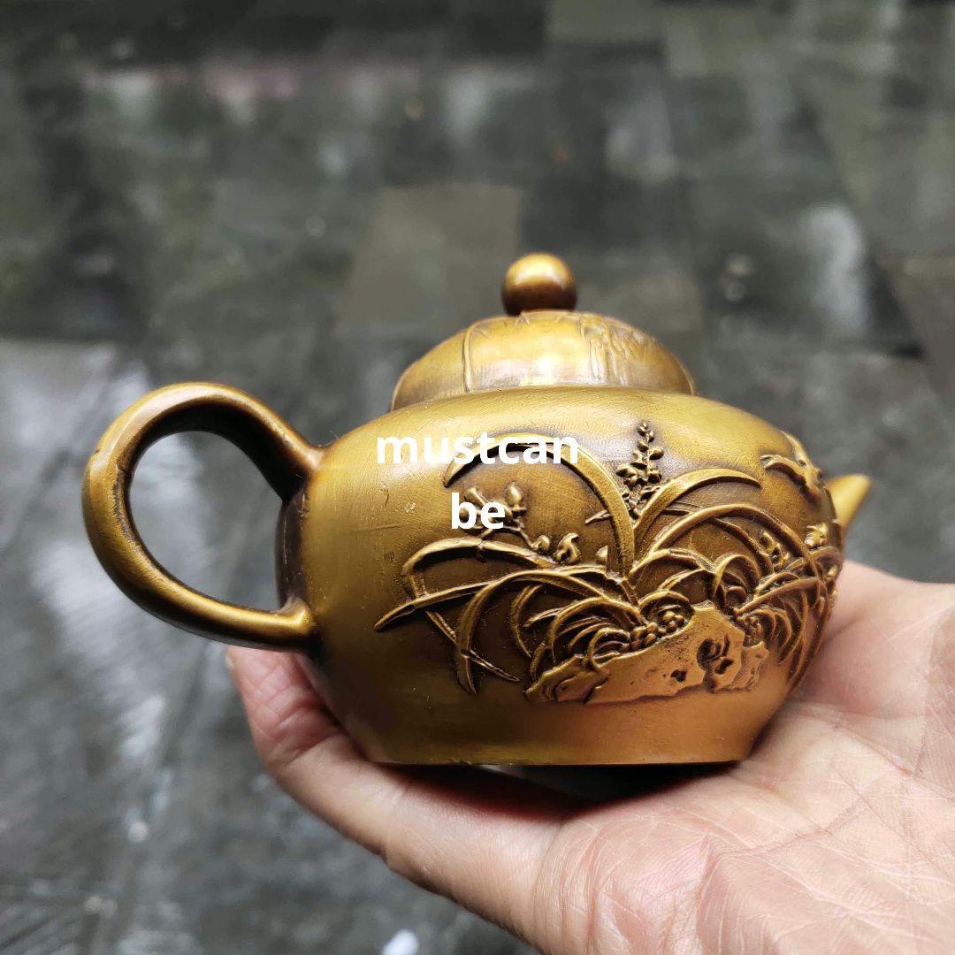 銅器 花鳥茶壺 酒壺 茶道具 煎茶器 工芸品 置物 - メルカリ