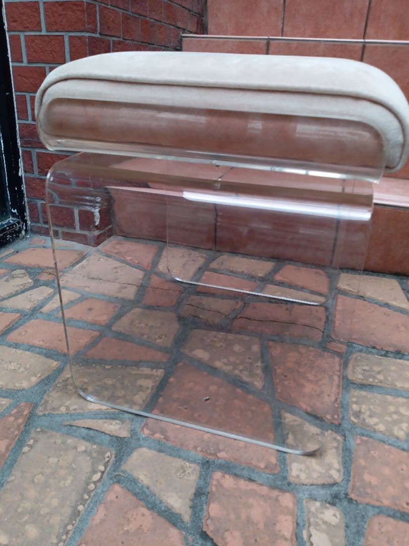 アメリカ製 カリフォルニア アクリルスツール レザーシート 低反発 回転式